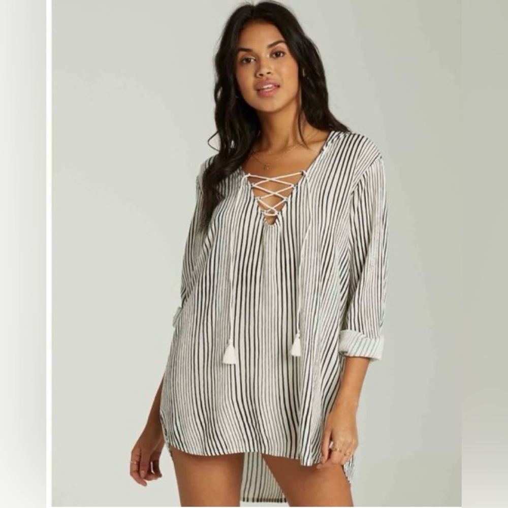 NWOT Striped Swim Cover-Up
